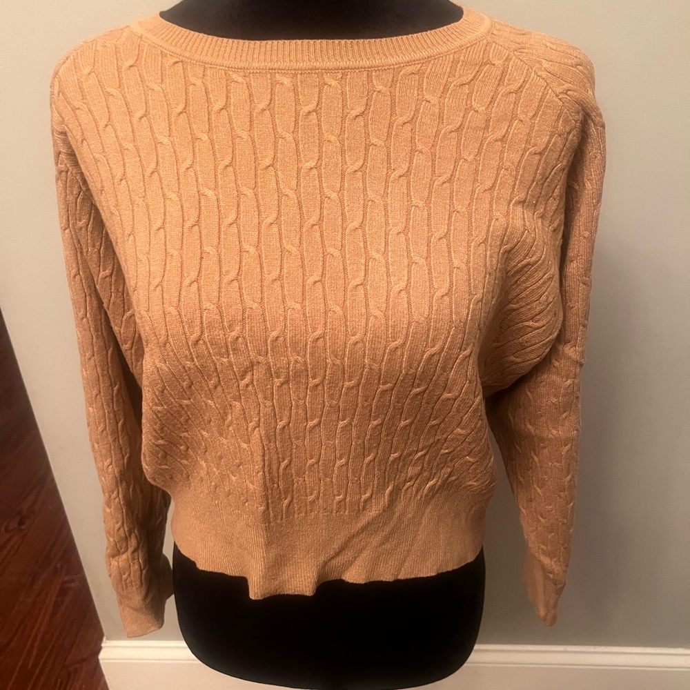 Tan 2 piece knit set